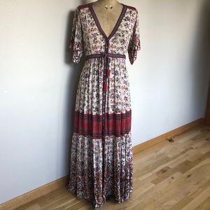 Spell maxi dress button up